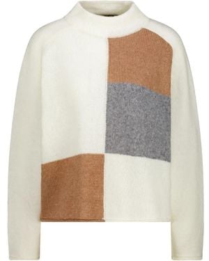Monari Colorblock Strickpullover - Grau