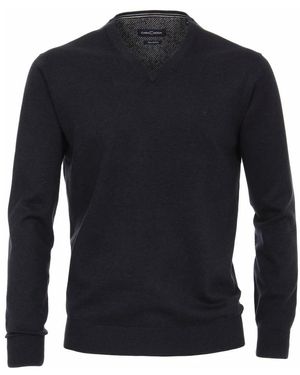 CASA MODA V-Neck Pullover Hoodies Voor Mannen - Blauw