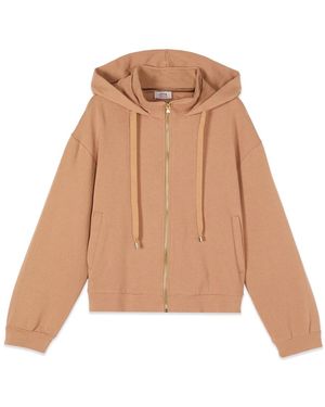 Oltre Hoodies & Sweatvesten ,Bruin ,Pailletten Hoodie Met Pailletten Details - Naturel