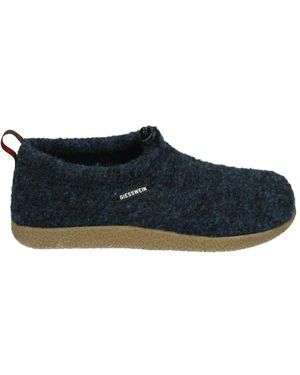 Giesswein Schoenen ,Blauw ,Blauwe Gesloten Pantoffels Met Bontvoering