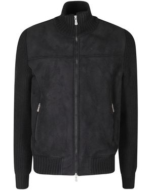 Gran Sasso Bomberjacke Aus Lammfellimitat - Schwarz