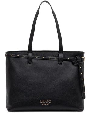 Liu Jo Tassen ,Zwart ,Textured Tote Bag With Stud Detail