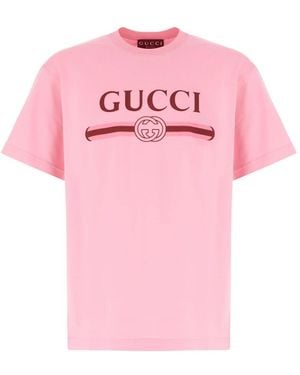 Gucci Casual Baumwoll T-Shirt Für Männer - Pink