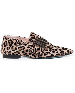 Fratelli Russo Schoenen ,Bruin ,Bruine Maira Loafers Met Helder Decor - Zwart