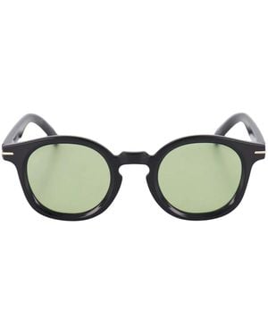 Le Specs Schwarze 'Hoodwinked' Runde Sonnenbrille - Braun