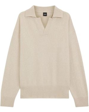 BOSS V-Neck Knitwear - Natural