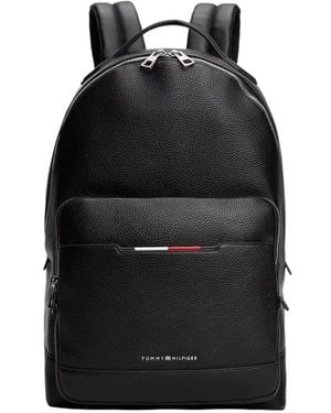 Tommy Hilfiger Herren Schwarzer Rucksack Mit Reißverschlusstaschen