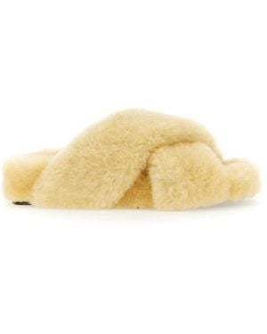 Jil Sander Ciabatta Incrociata Shearling - Gelb