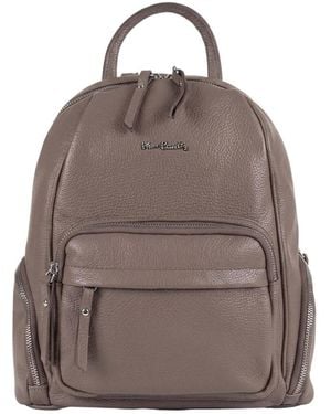 Pierre Cardin Tassen ,Grijs ,Leer Leren Rugzak - Bruin