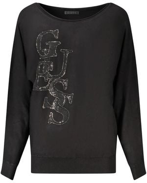 Guess Truien & Vesten ,Zwart ,Spandex Esmeralda Logo Sweater