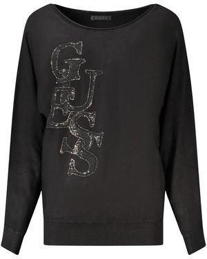 Guess Truien & Vesten ,Zwart ,Spandex Esmeralda Logo Sweater