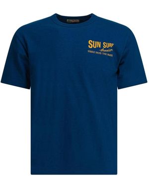 Sun Surf Hawaiian Grafik T-Shirt - Blau