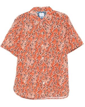 Paul Smith Overhemden ,Veelkleurig ,Katoen Field Floral Katoenen Shirt - Oranje