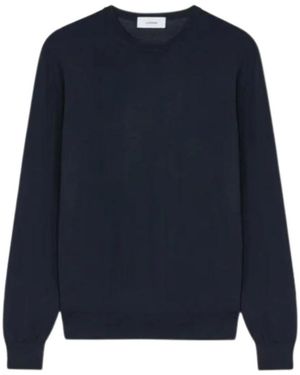 Lardini Truien & Vesten ,Zwart ,Wol Trui Met Ronde Hals - Blauw