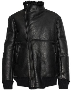 Rick Owens Leather Jassen - Zwart