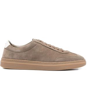 HUGO Braune Ledersneakers - Grau