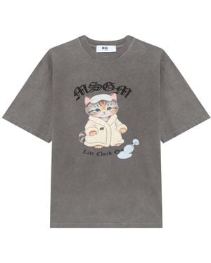 MSGM Tops ,Grijs ,Katoen T-Shirt