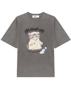 MSGM Tops ,Grijs ,Katoen T-Shirt