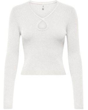 ONLY V-Neck Knitwear - Wit