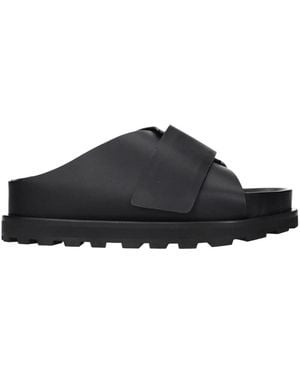 Jil Sander Lederslipper - Schwarz