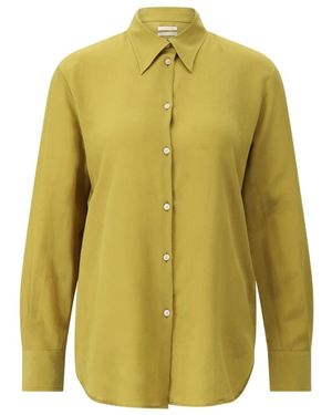 Massimo Alba Overhemden ,Groen ,Zijden Selma Blouse