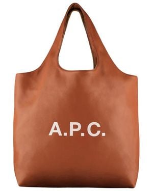 A.P.C. Tassen ,Oranje ,Polyester Ninon Tote Bag - Bruin