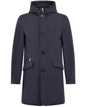 Moorer Elegante Jas Met Capuchon - Blauw