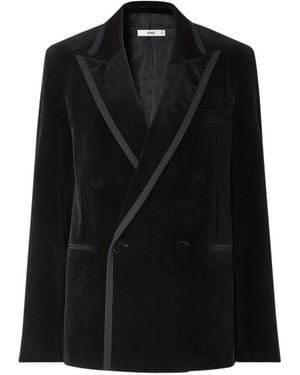 Fendi Jassen ,Zwart ,Katoen Fluwelen Blazer