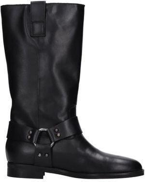 GISÉL MOIRÉ High Boots - Negro