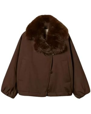 Twinset Faux Shearling Jas - Bruin