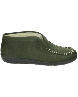 Rohde Schoenen ,Groen ,Groene Gesloten Pantoffel Met Bontvoering 2236