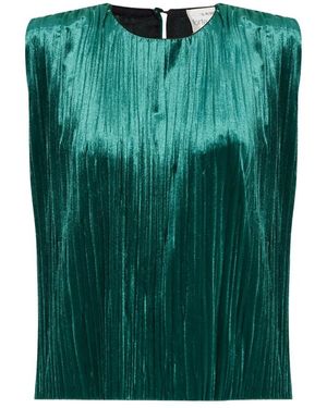 forte_forte Tops ,Groen ,Polyester Plissé Top