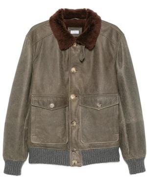Brunello Cucinelli Leather Jackets - Verde