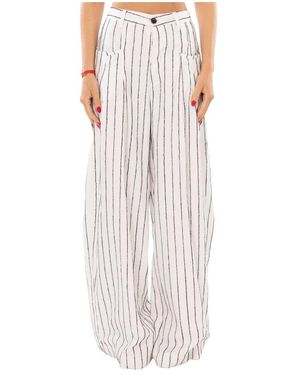 White Sand Wide Trousers - Blanco