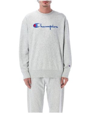 Champion Hoodies & Sweatvesten ,Grijs ,Logo Crewneck