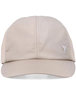 Ami Paris Accessoires ,Katoen Ami De Coeur Stud Cap - Naturel
