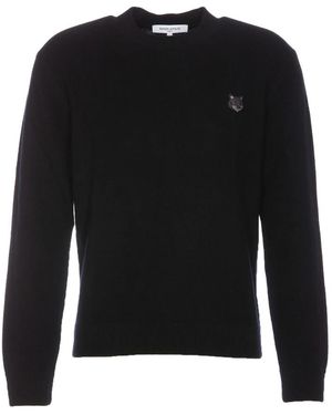 Maison Kitsuné Round-Neck Knitwear - Black