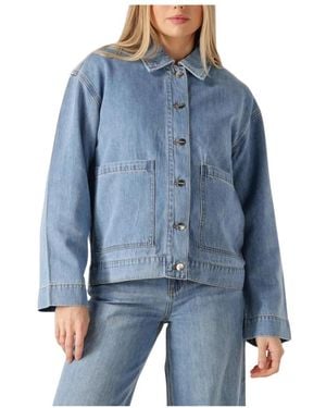 Object Rosie Re L/S Overshirt - Blau