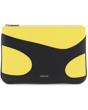 Ferragamo Leder cut-out pouch tasche - Gelb
