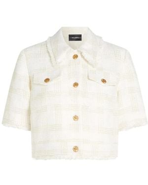 KARL LAGERFELD Tweed Jas Met Knoopsluiting - Wit