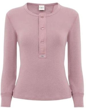Chloé Round-Neck Knitwear - Morado