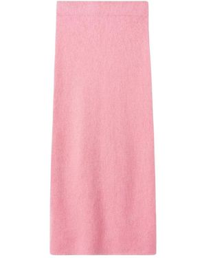 Soft Goat Maxi Skirts - Pink