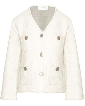Beatrice B. Jassen ,Wit ,Katoen Cropped Knit Jacket