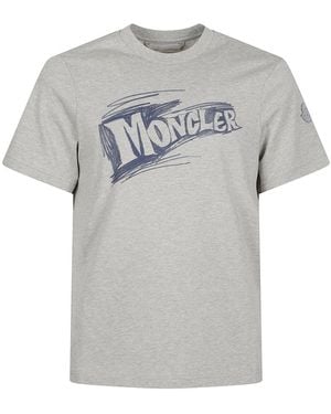 Moncler Tops ,Grijs ,Logo T-Shirt