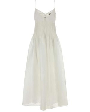 Tory Burch Kleedjes ,Wit ,Linnen Linnen En Zijde Maxi Jurk