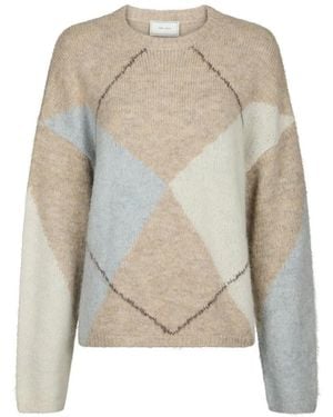Neo Noir Round-Neck Knitwear - Gris