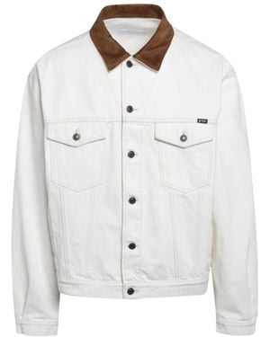 Prada Alte Jeansjacke Mit Lederdetails - Weiß