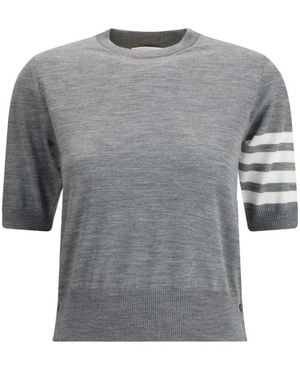 Thom Browne Round-Neck Knitwear - Grey