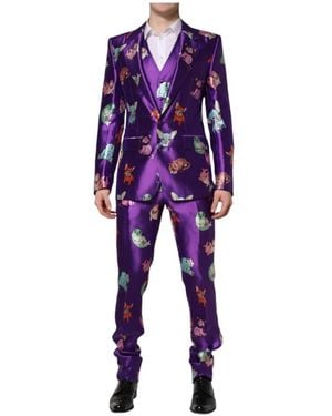 Dolce & Gabbana Single Breasted Suits - Purple