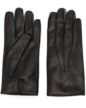 Paul Smith Schwarze lammlederhandschuhe vollfinger-design